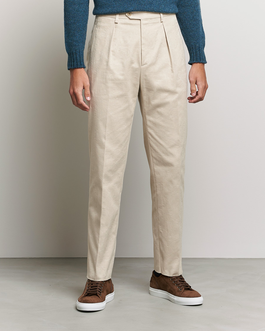 Homme | Pantalons | Etro | Pleated Trousers Beige