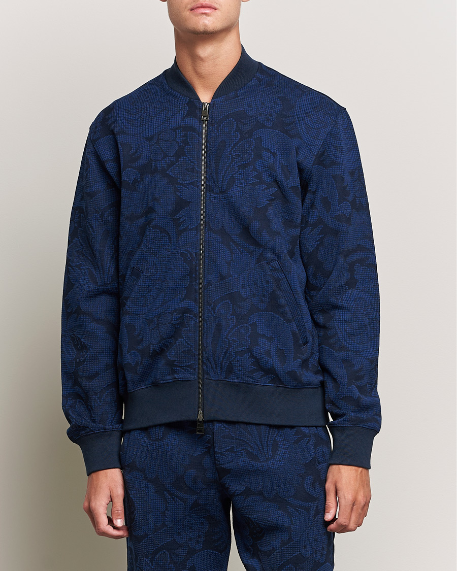 Homme | Pulls Et Tricots | Etro | Printed Bomber Sweat Navy