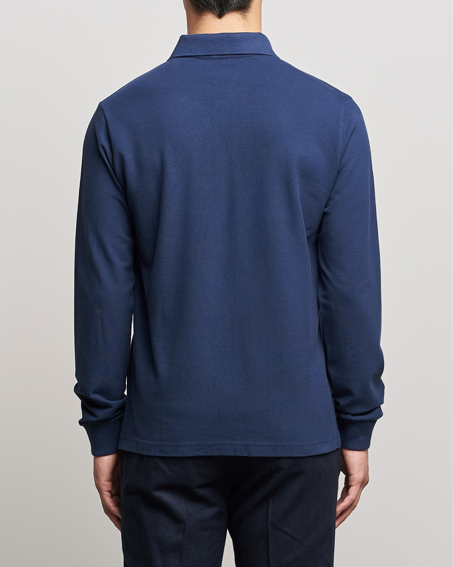 Homme | Pulls Et Tricots | Etro | Long Sleeve Contrast Paisley Polo Navy