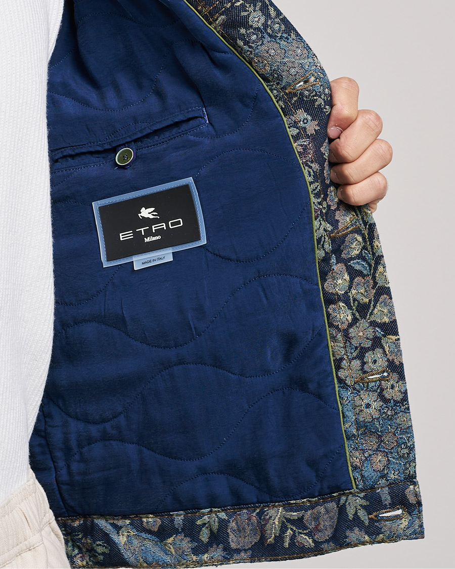 Homme | Manteaux Et Vestes | Etro | Embroidered Denim Jacket Dark Blue