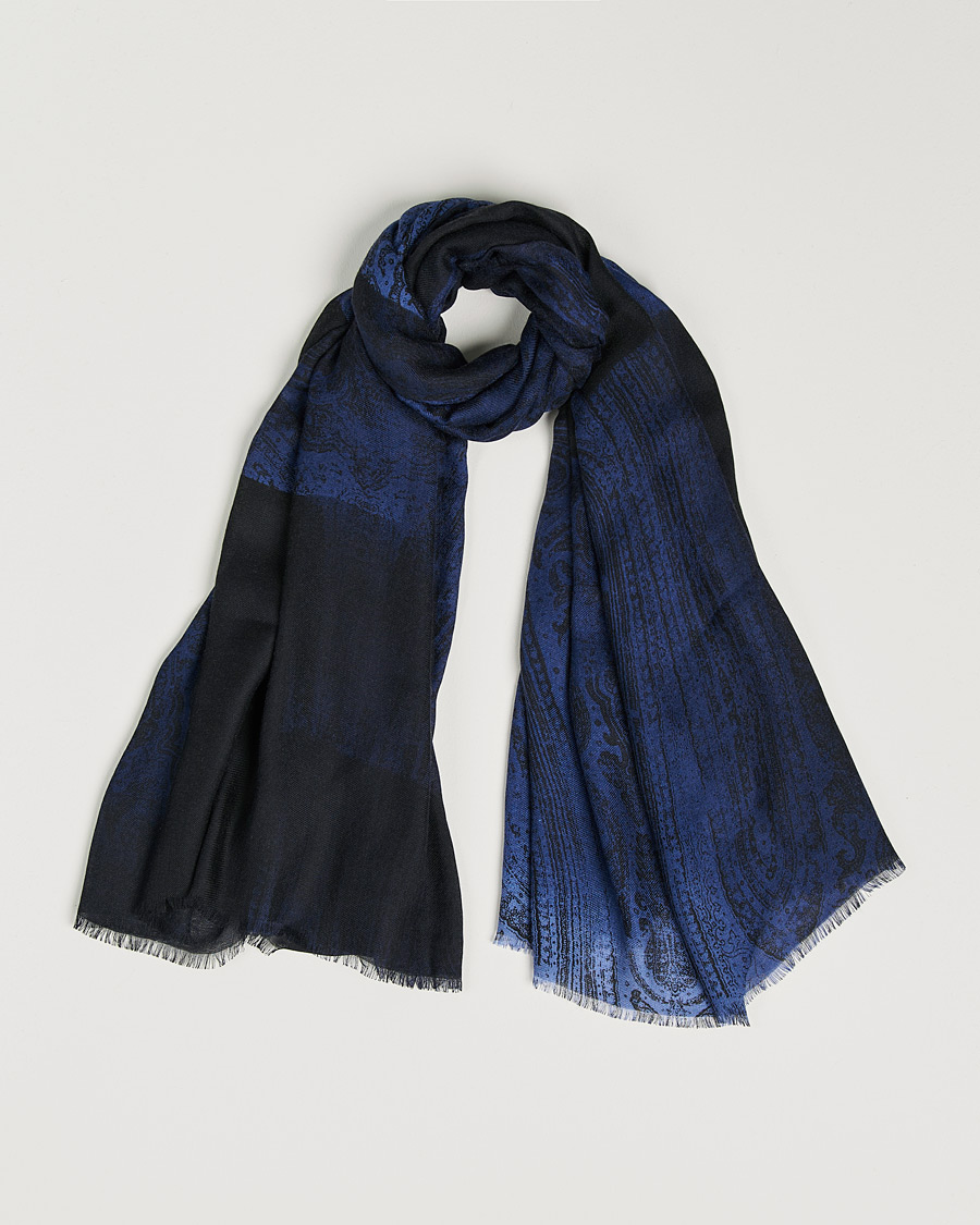 Homme | Etro Printed Cashmere Scarf Navy | Etro | Printed Cashmere Scarf Navy