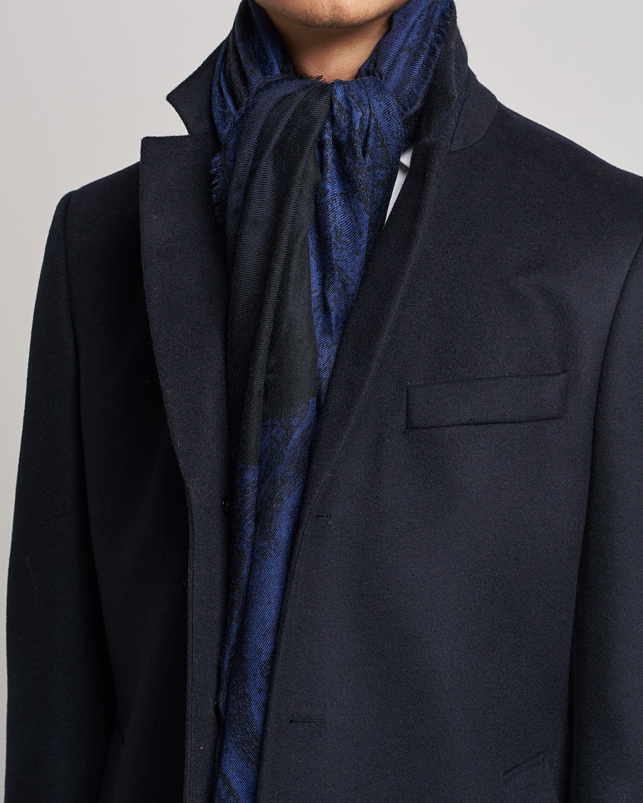 Homme | Etro Printed Cashmere Scarf Navy | Etro | Printed Cashmere Scarf Navy