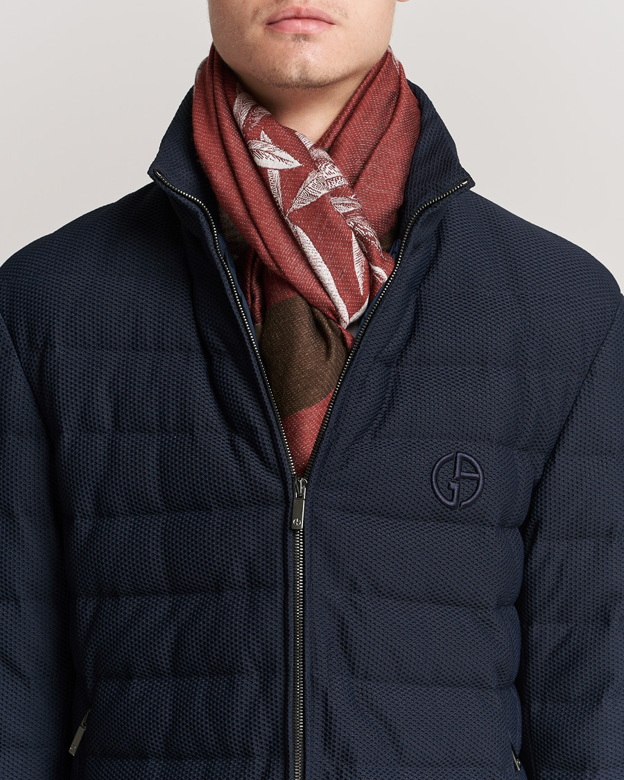 Homme | Etro Houndstooth Jacquard Scarf Burgundy/Brown | Etro | Houndstooth Jacquard Scarf Burgundy/Brown