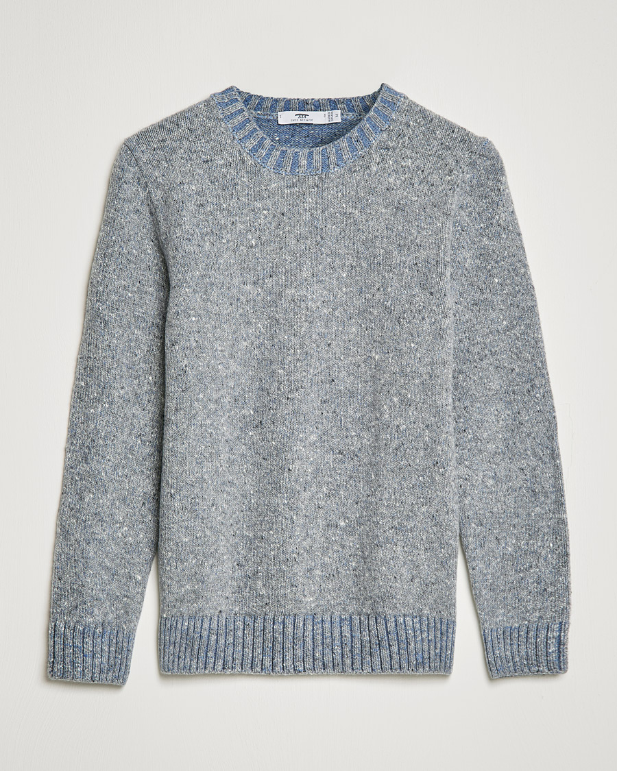 Homme | Pulls Et Tricots | Inis Meáin | Wool/Cashmere Crew Neck Grey/Blue