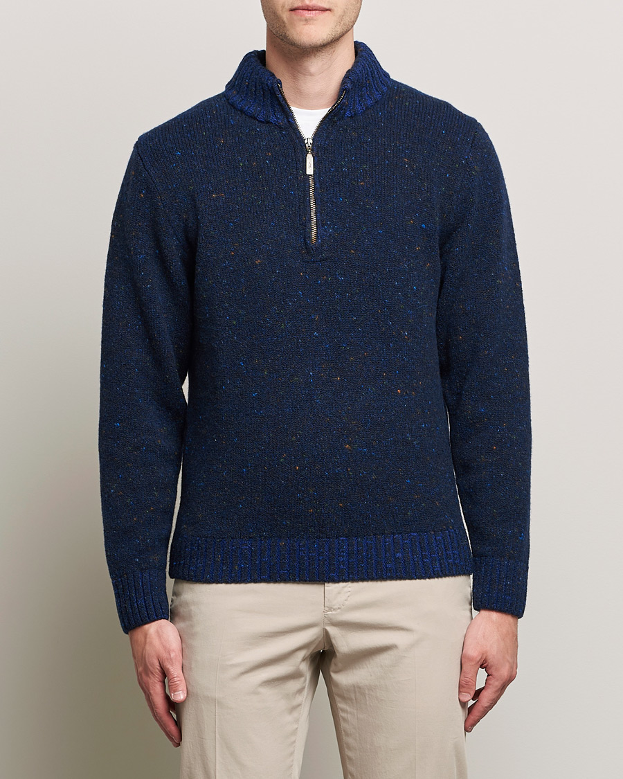 Homme | Pulls Et Tricots | Inis Meáin | Wool/Cashmere Half Zip Navy