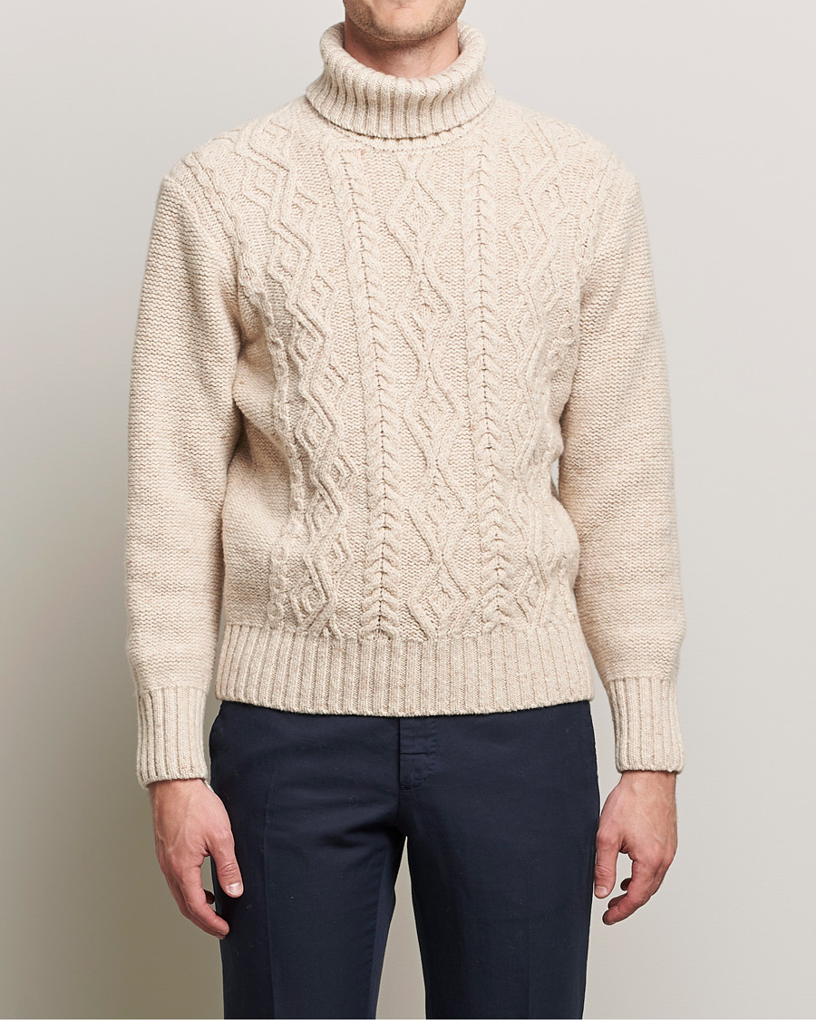 Homme | Pulls Et Tricots | Inis Meáin | Wool/Cashmere Aran Turtleneck Beige