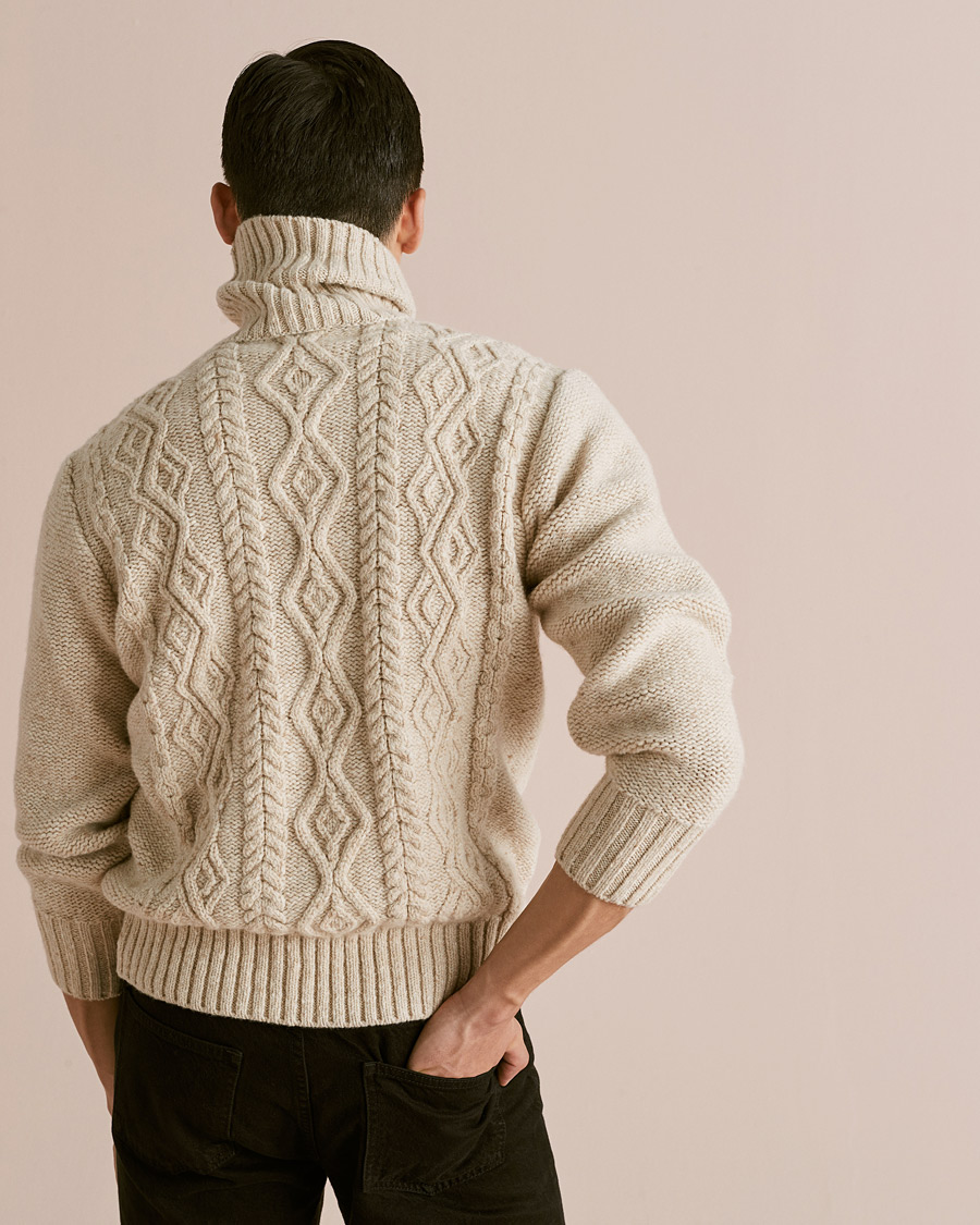 Homme | Pulls Et Tricots | Inis Meáin | Wool/Cashmere Aran Turtleneck Beige