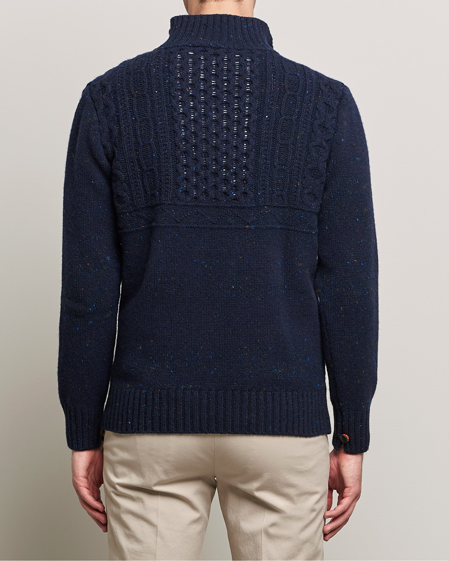 Homme | Pulls Et Tricots | Inis Meáin | Wool/Cashmere Máirtín Beag Galánta Button Neck Navy