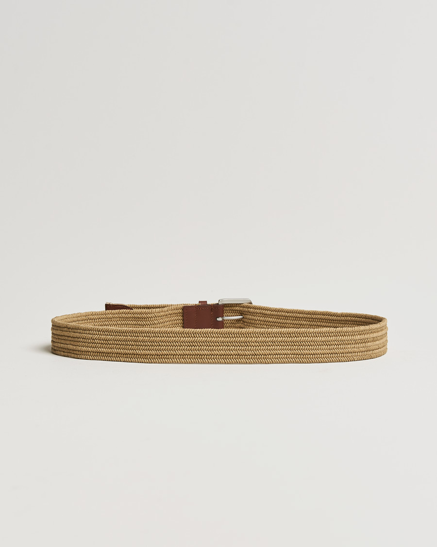 Homme | Ceintures En Cuir | Polo Ralph Lauren | Braided Cotton Elastic Belt Timber Brown