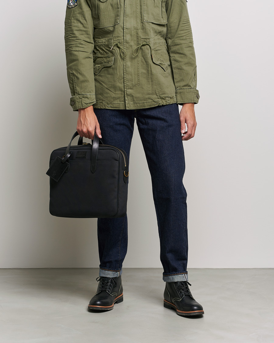 Homme | Sacs d'affaires | Polo Ralph Lauren | Canvas/Leather Computer Bag Black