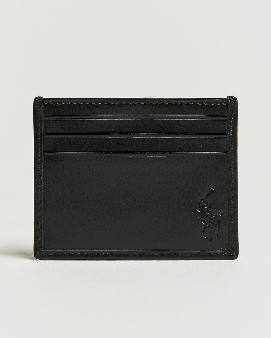 Homme |  | Polo Ralph Lauren | All Over PP Leather Credit Card Holder Black/White