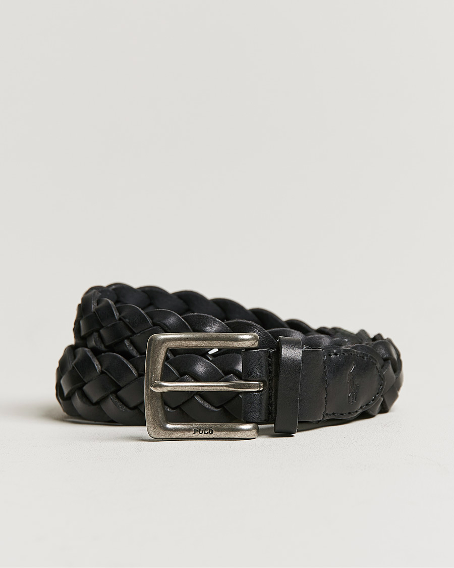 Homme | Polo Ralph Lauren Wide Braided Belt Black | Polo Ralph Lauren | Wide Braided Belt Black