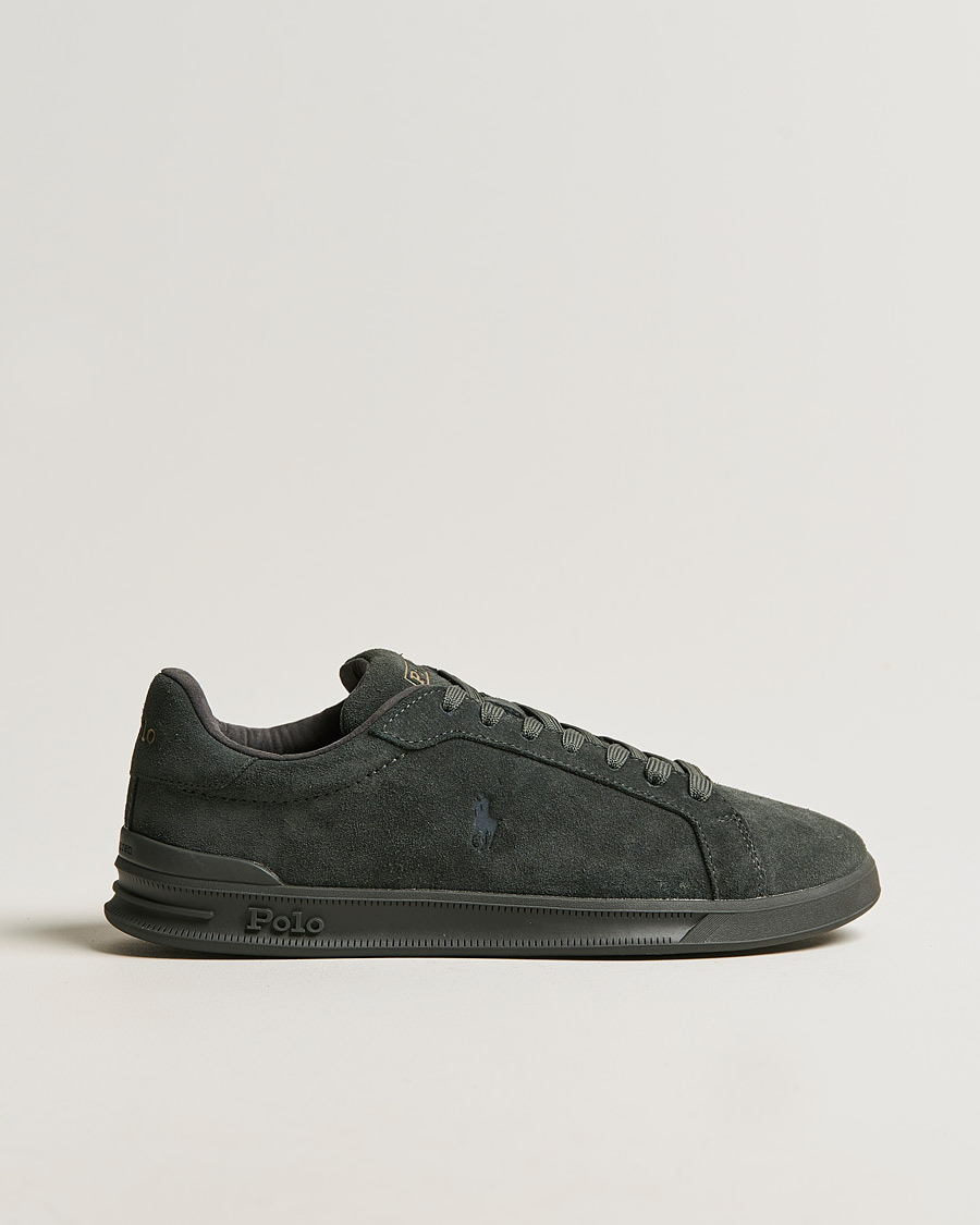 Homme | Polo Ralph Lauren Heritage Court II Suede Sneaker Charcoal Grey | Polo Ralph Lauren | Heritage Court II Suede Sneaker Charcoal Grey