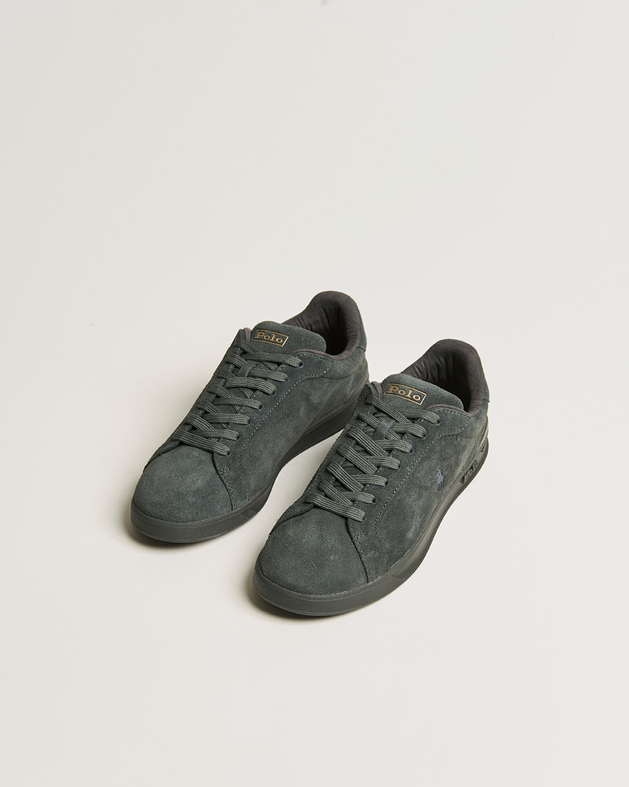 Homme | Polo Ralph Lauren Heritage Court II Suede Sneaker Charcoal Grey | Polo Ralph Lauren | Heritage Court II Suede Sneaker Charcoal Grey