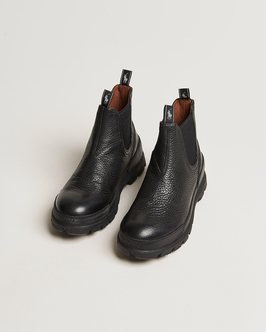 Homme | Polo Ralph Lauren Oslo Oiled Leather Chelsea Boot Black | Polo Ralph Lauren | Oslo Oiled Leather Chelsea Boot Black