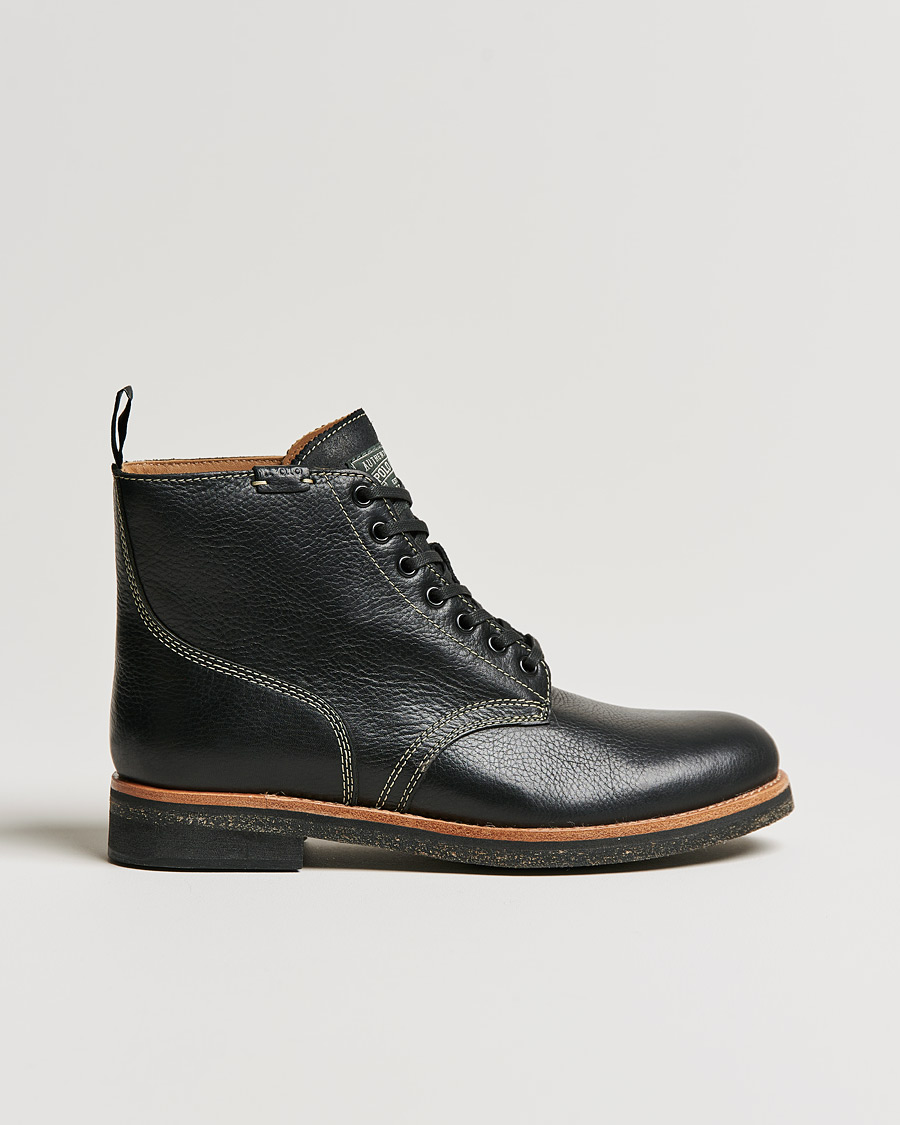 Homme | Polo Ralph Lauren RL Oiled Leather Boot Black | Polo Ralph Lauren | RL Oiled Leather Boot Black