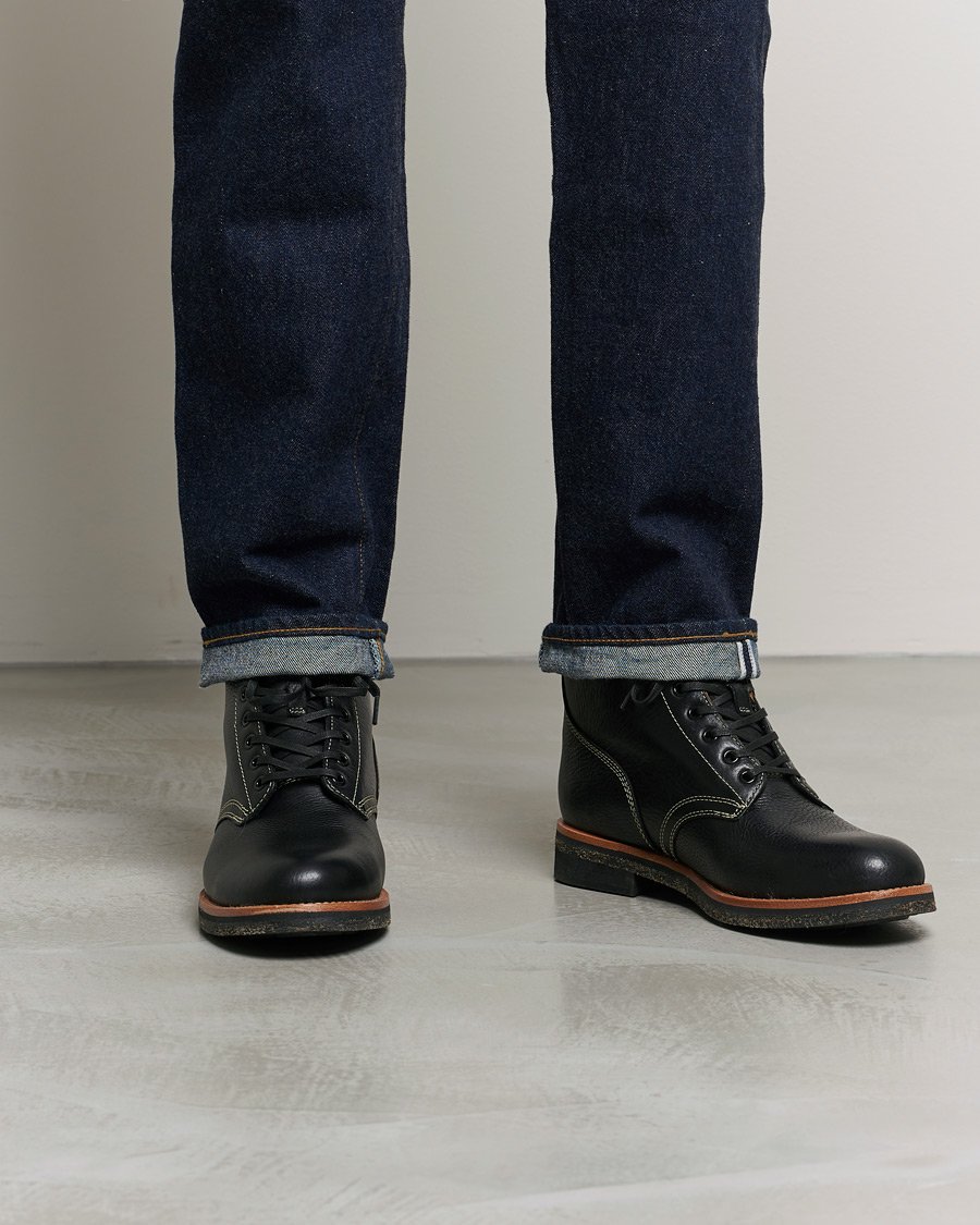Homme | Polo Ralph Lauren RL Oiled Leather Boot Black | Polo Ralph Lauren | RL Oiled Leather Boot Black