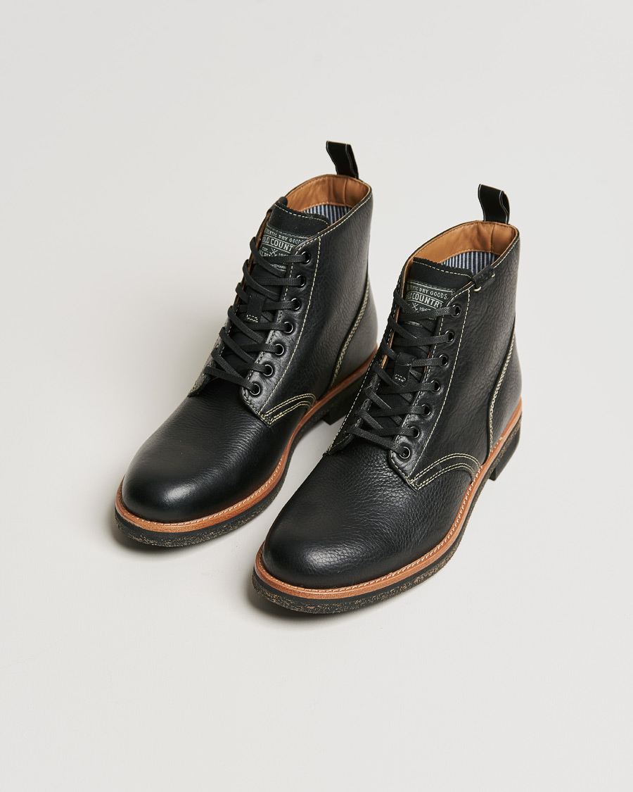 Homme | Polo Ralph Lauren RL Oiled Leather Boot Black | Polo Ralph Lauren | RL Oiled Leather Boot Black