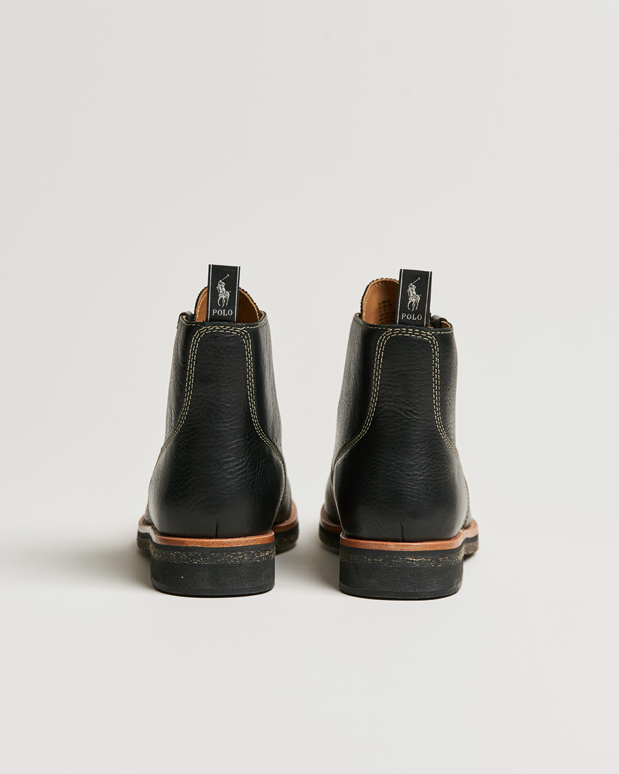 Homme | Polo Ralph Lauren RL Oiled Leather Boot Black | Polo Ralph Lauren | RL Oiled Leather Boot Black