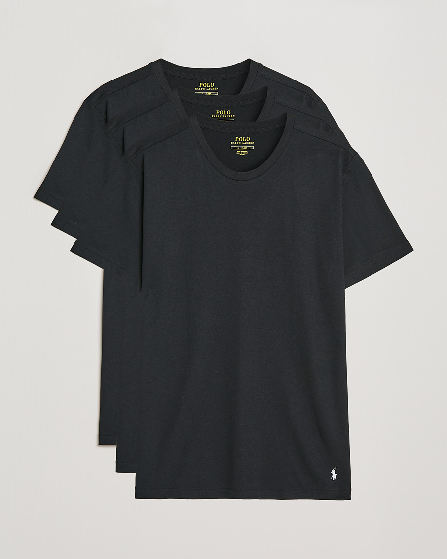 Homme | T-shirts | Polo Ralph Lauren | 3-Pack Crew Neck T-Shirt Black