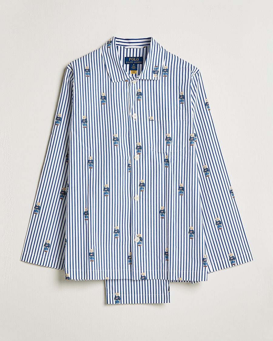 Homme | Peignoirs Et Pyjamas | Polo Ralph Lauren | Bear Striped Pyjama Set Blue/White