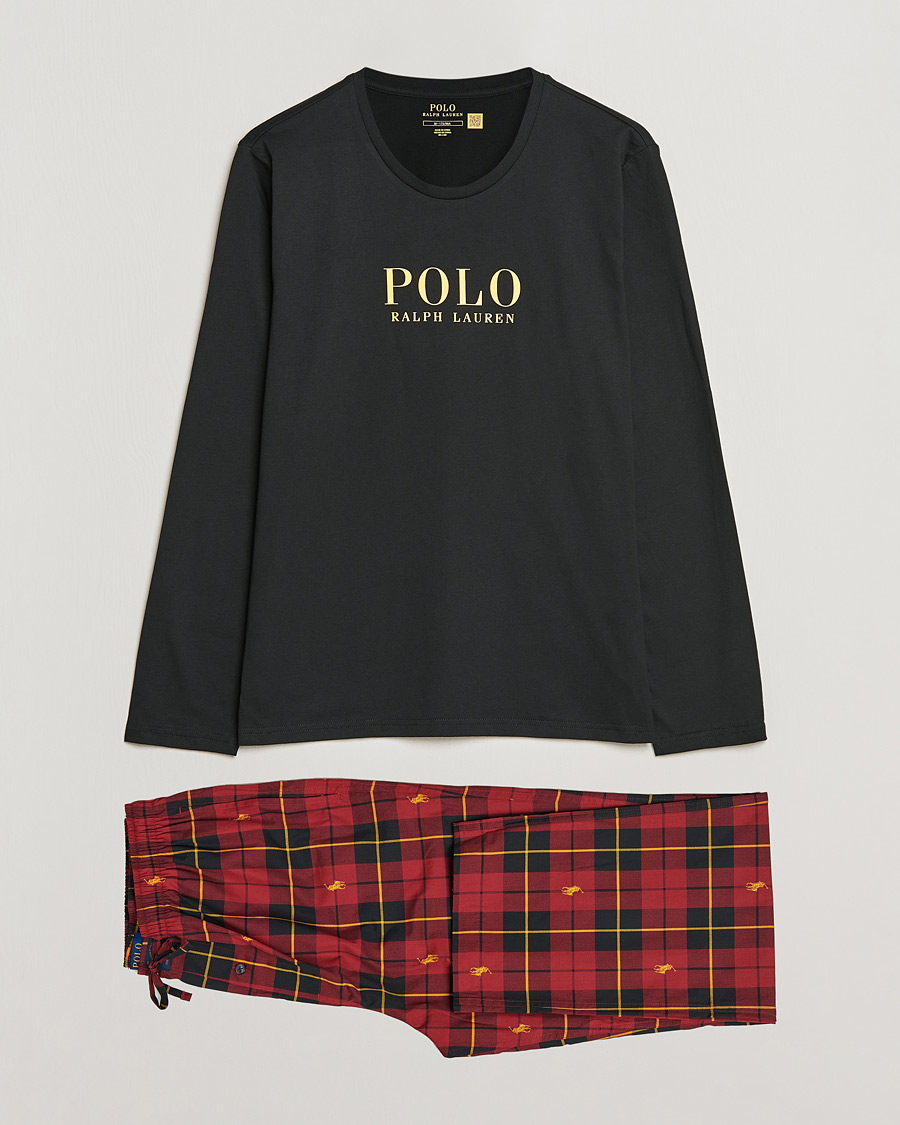 Homme | Peignoirs Et Pyjamas | Polo Ralph Lauren | Cotton Checked Pyjama Set Black/Red