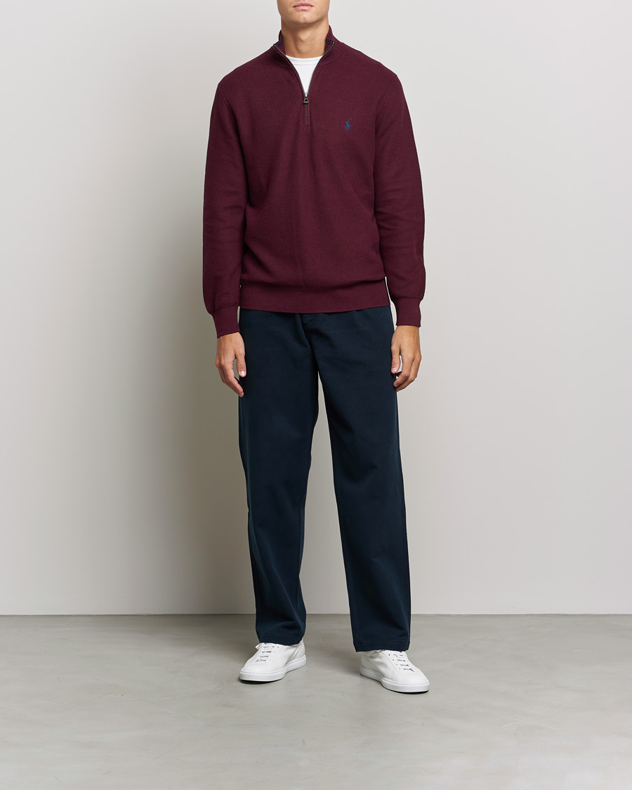 Homme | Pulls Et Tricots | Polo Ralph Lauren | Textured Half-Zip Aged Wine Heather