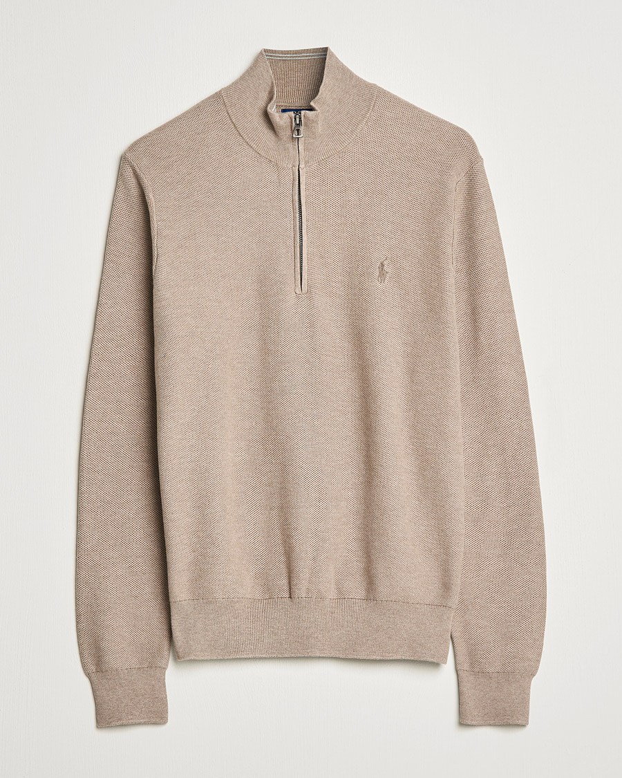 Homme | Pulls Et Tricots | Polo Ralph Lauren | Textured Half-Zip Honey Brown Heather