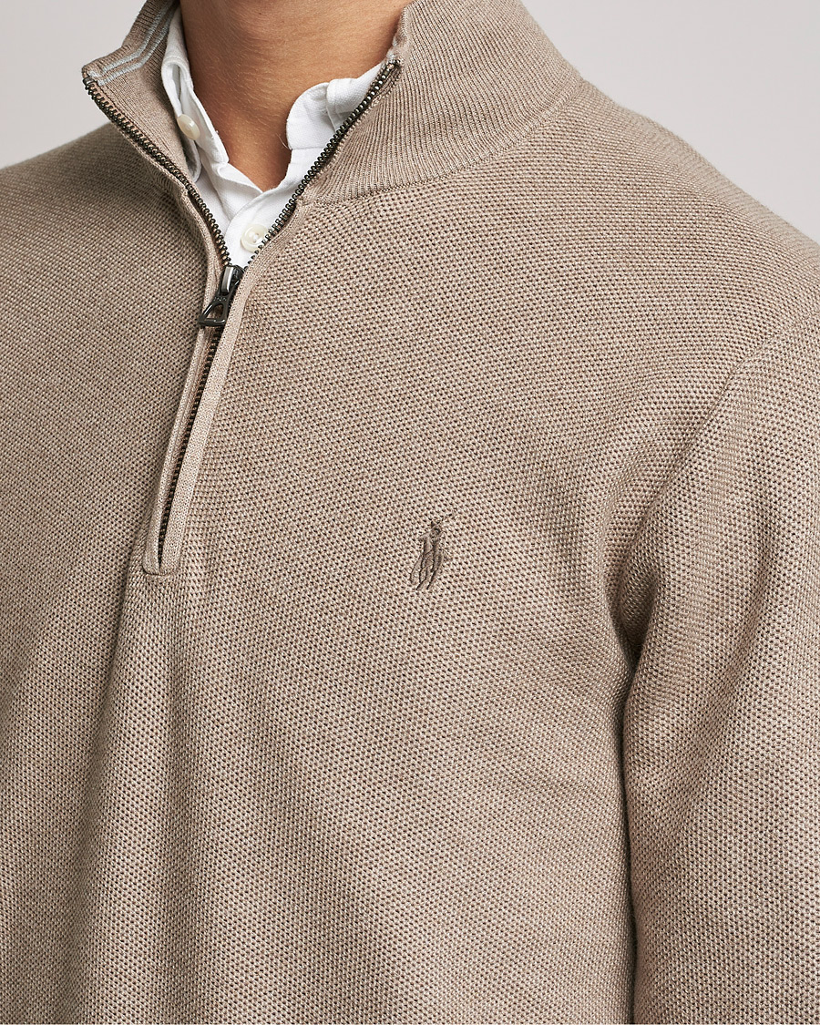 Homme | Pulls Et Tricots | Polo Ralph Lauren | Textured Half-Zip Honey Brown Heather