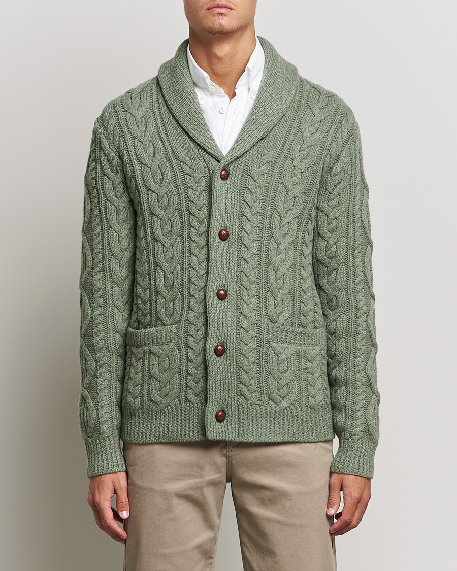 Homme | Pulls Et Tricots | Polo Ralph Lauren | Wool/Cashmere Structured Cardigan Sage Blue Heather