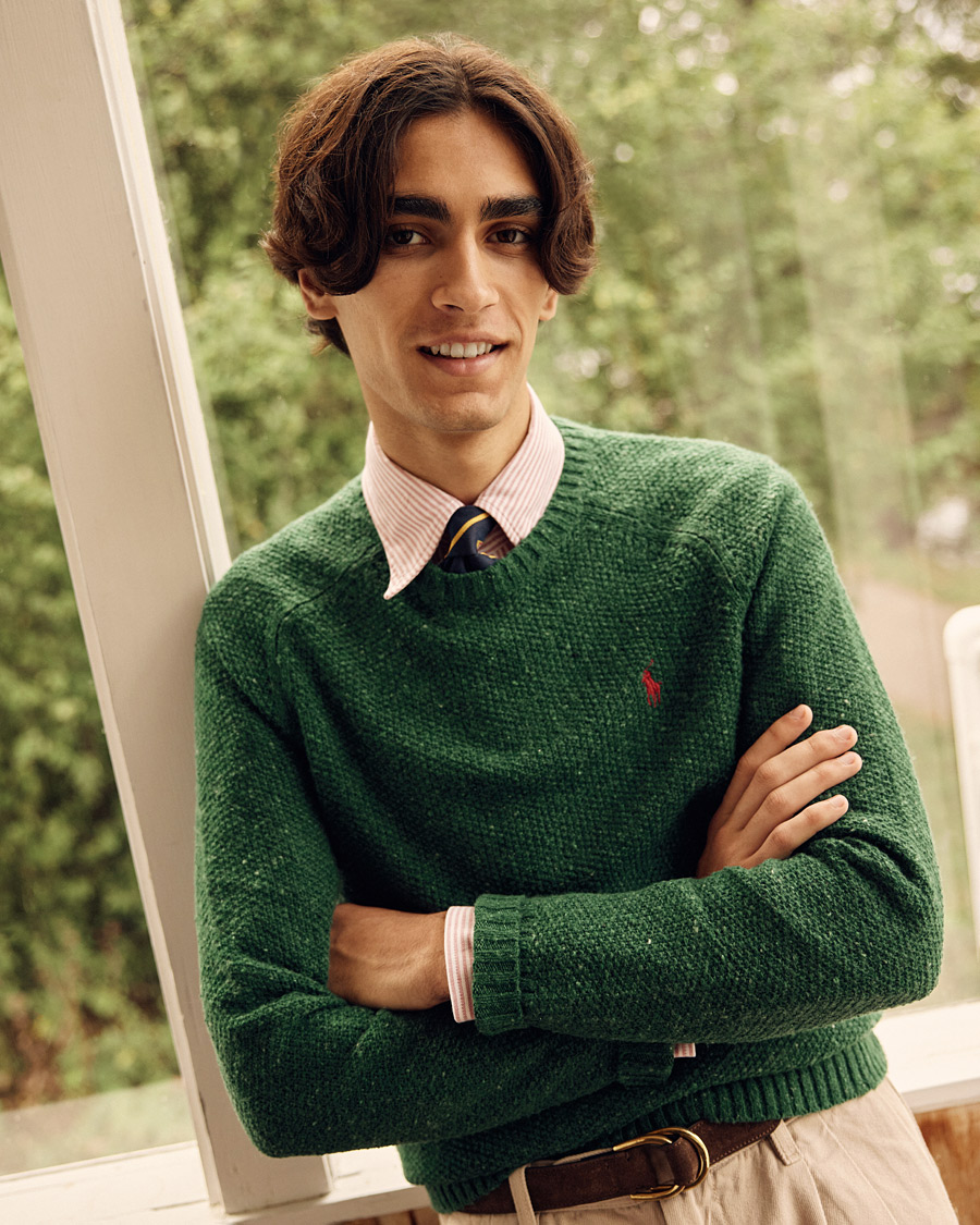 Homme | Pulls Et Tricots | Polo Ralph Lauren | Wool Donegal Knitted Sweater Forest Green