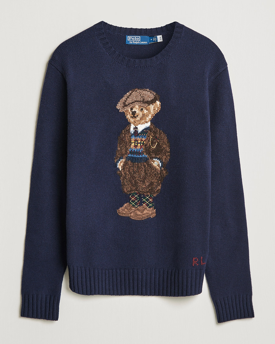 Homme | Pulls Et Tricots | Polo Ralph Lauren | Wool Heritage Bear Knitted Sweater Navy