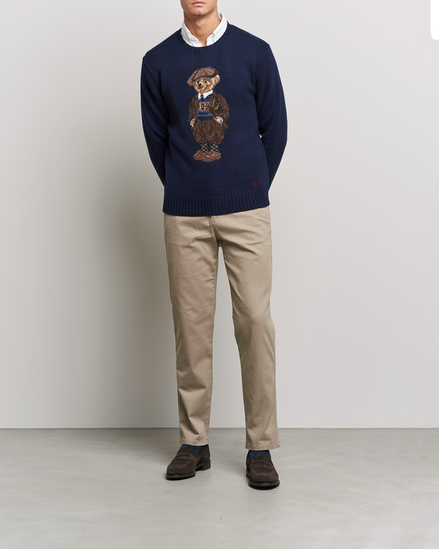 Homme | Pulls Et Tricots | Polo Ralph Lauren | Wool Heritage Bear Knitted Sweater Navy