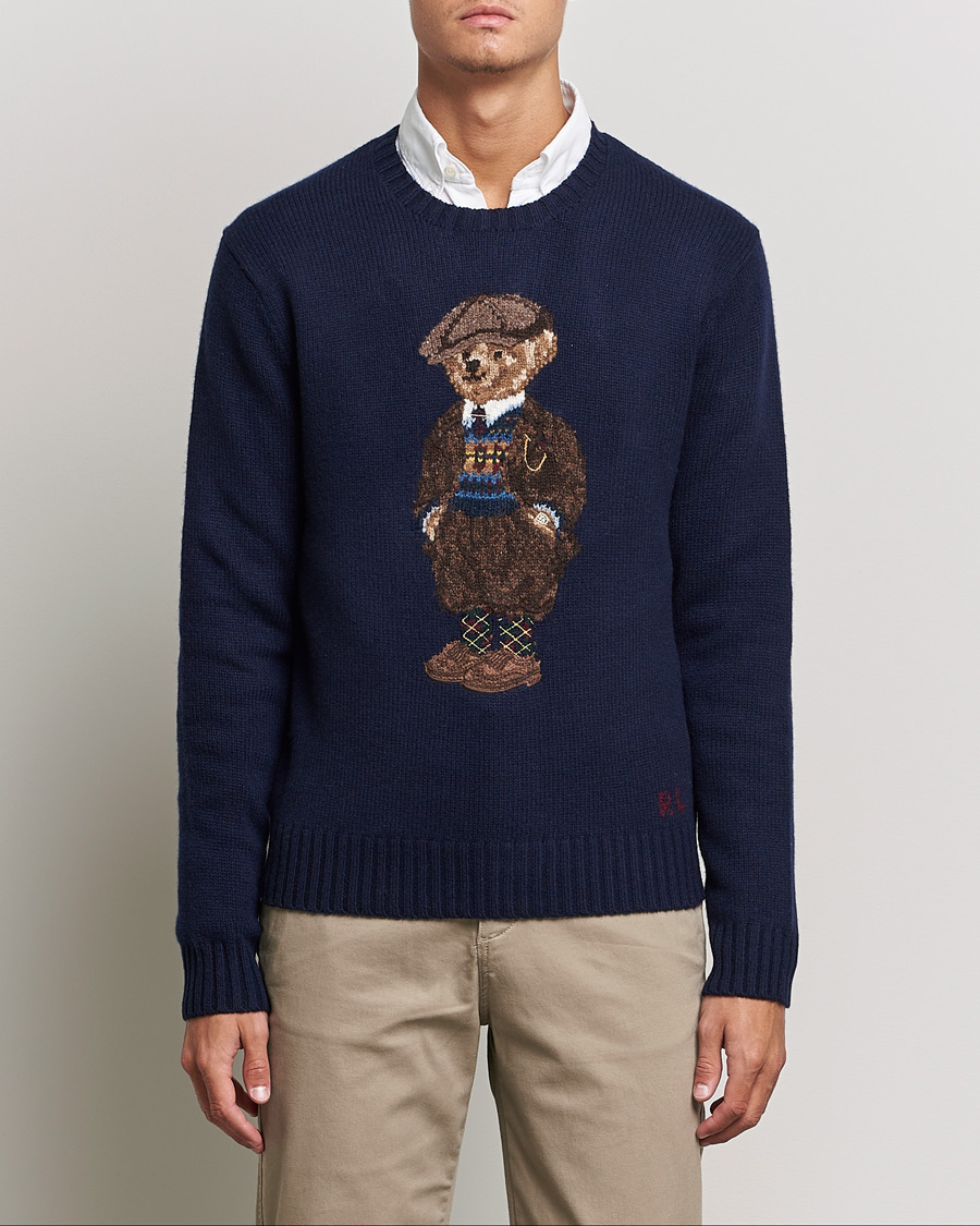 Homme | Pulls Et Tricots | Polo Ralph Lauren | Wool Heritage Bear Knitted Sweater Navy