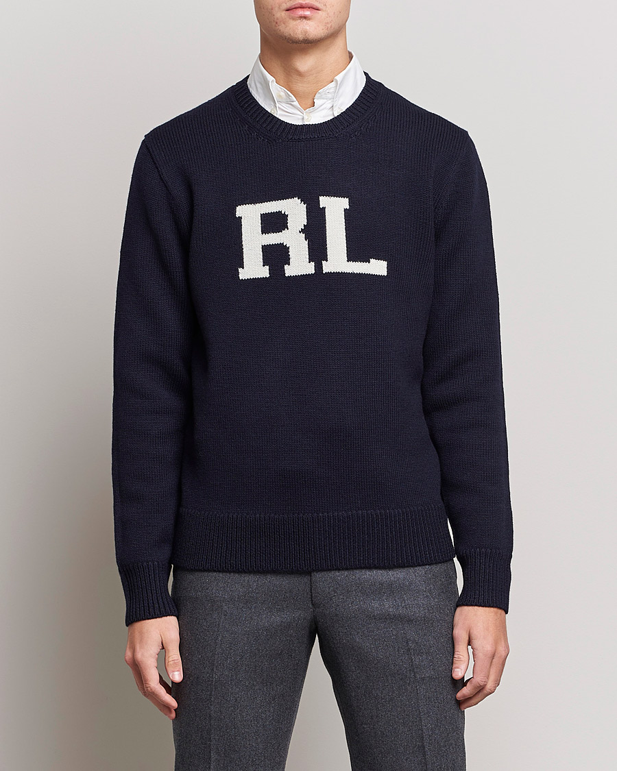 Homme | Pulls Et Tricots | Polo Ralph Lauren | Wool Logo Knitted Sweater Hunter Navy