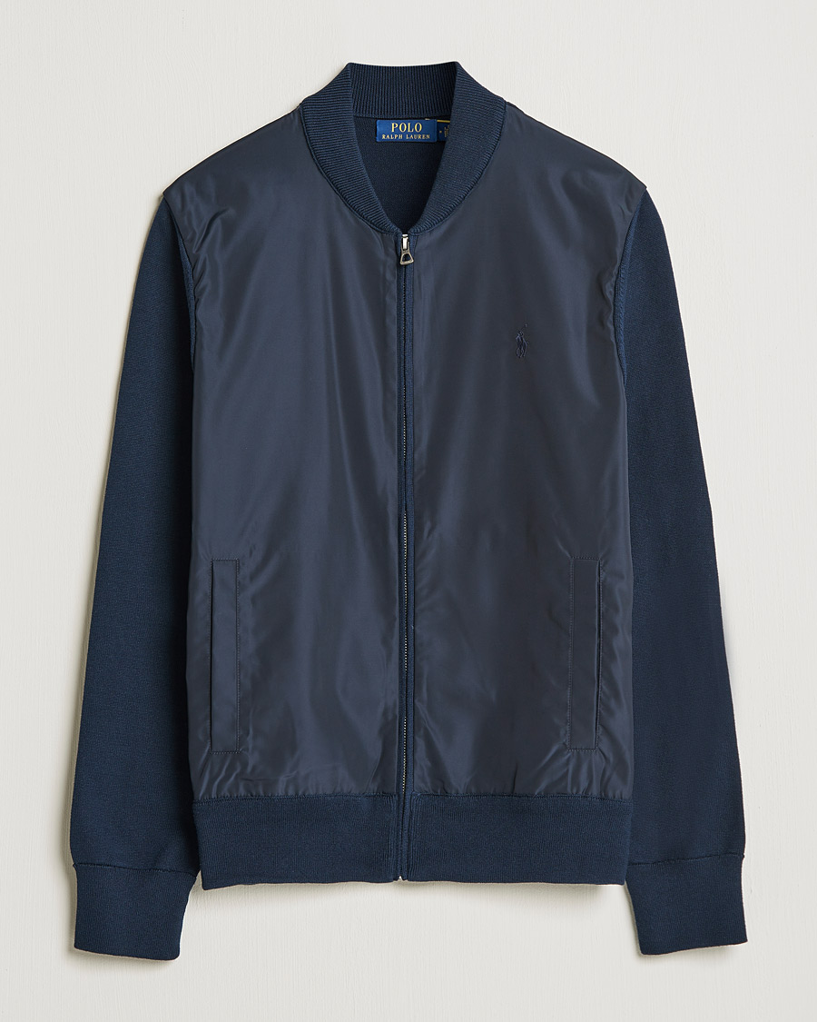 Homme | Pulls Et Tricots | Polo Ralph Lauren | Cotton Hybrid Full-Zip Sweater Piper Navy