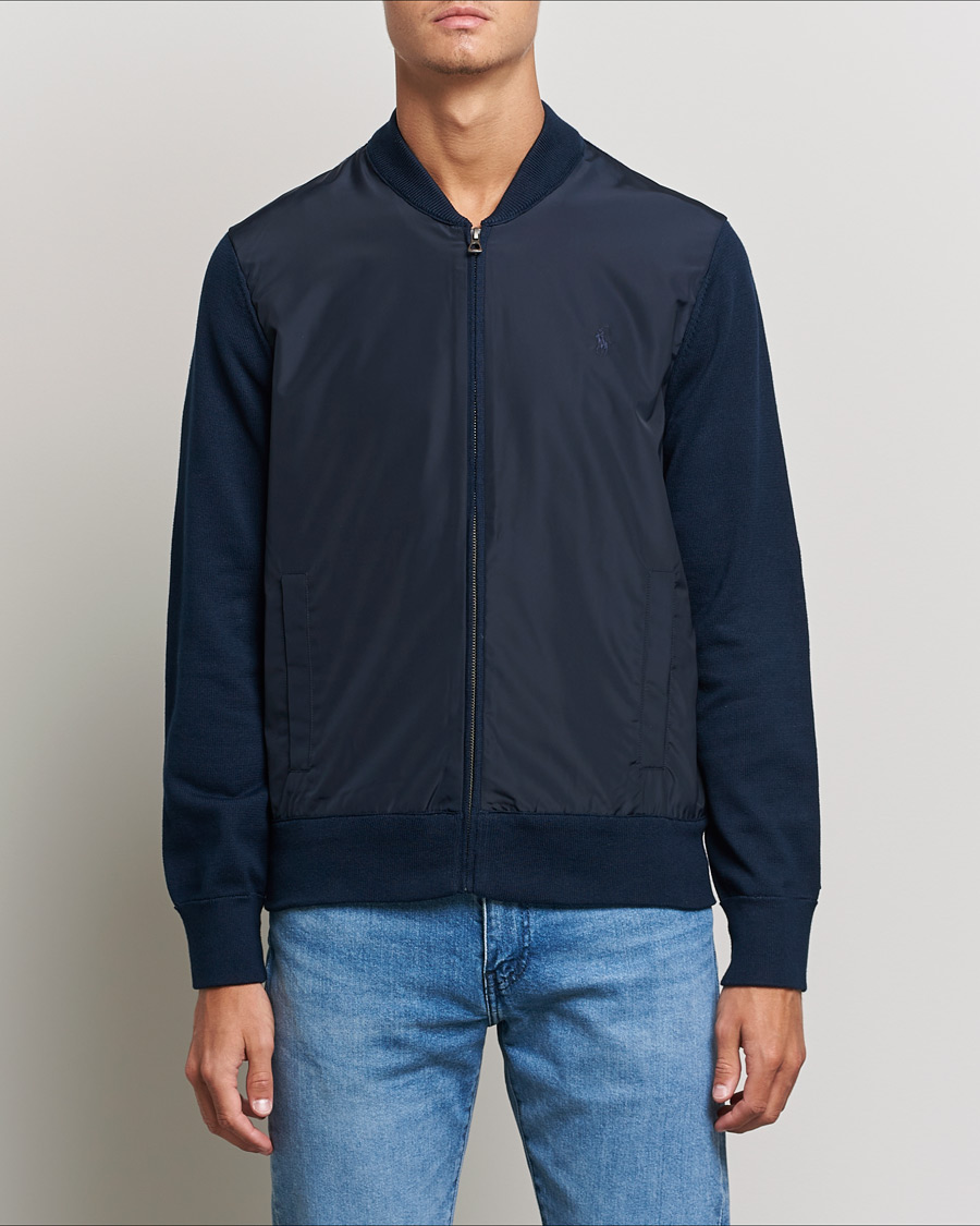 Homme | Pulls Et Tricots | Polo Ralph Lauren | Cotton Hybrid Full-Zip Sweater Piper Navy