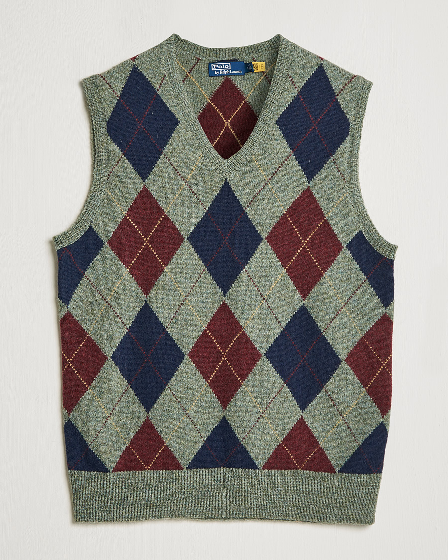 Homme | Pulls Et Tricots | Polo Ralph Lauren | Wool Argyle Vest Green Multi