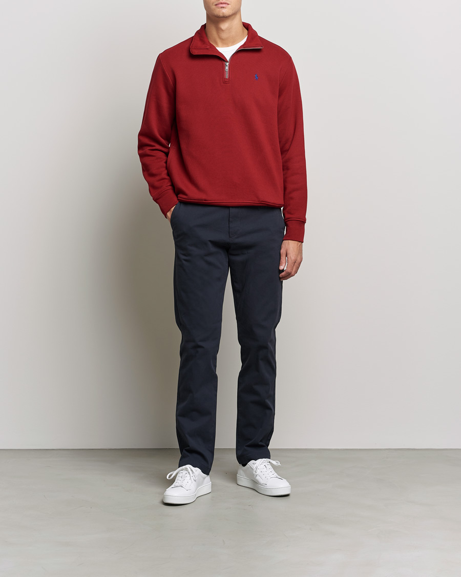 Homme | Pulls Et Tricots | Polo Ralph Lauren | Fleece Jersey Half Zip Holiday Red
