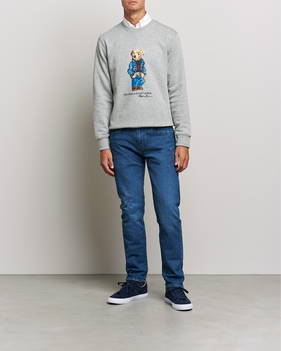 Homme | Pulls Et Tricots | Polo Ralph Lauren | Printed Denim Bear Sweatshirt Andover Heather