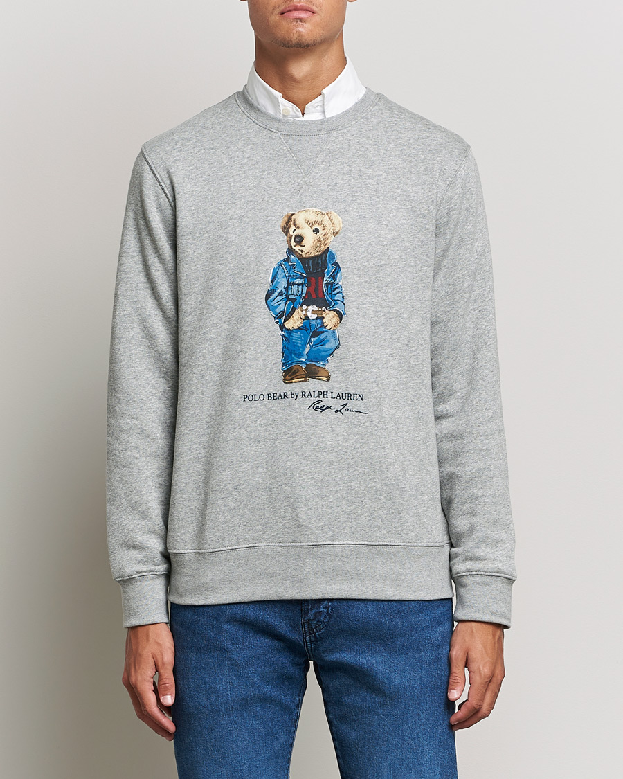 Homme | Pulls Et Tricots | Polo Ralph Lauren | Printed Denim Bear Sweatshirt Andover Heather