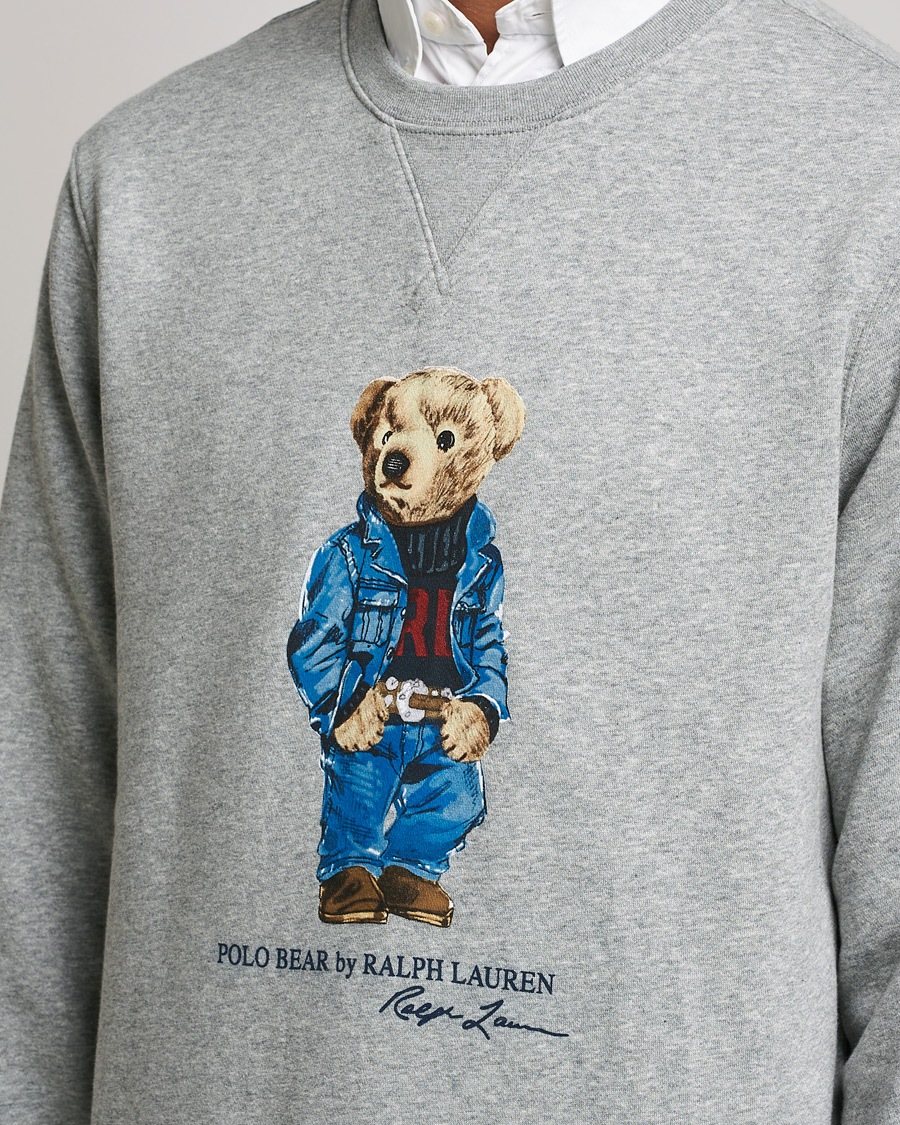 Homme | Pulls Et Tricots | Polo Ralph Lauren | Printed Denim Bear Sweatshirt Andover Heather
