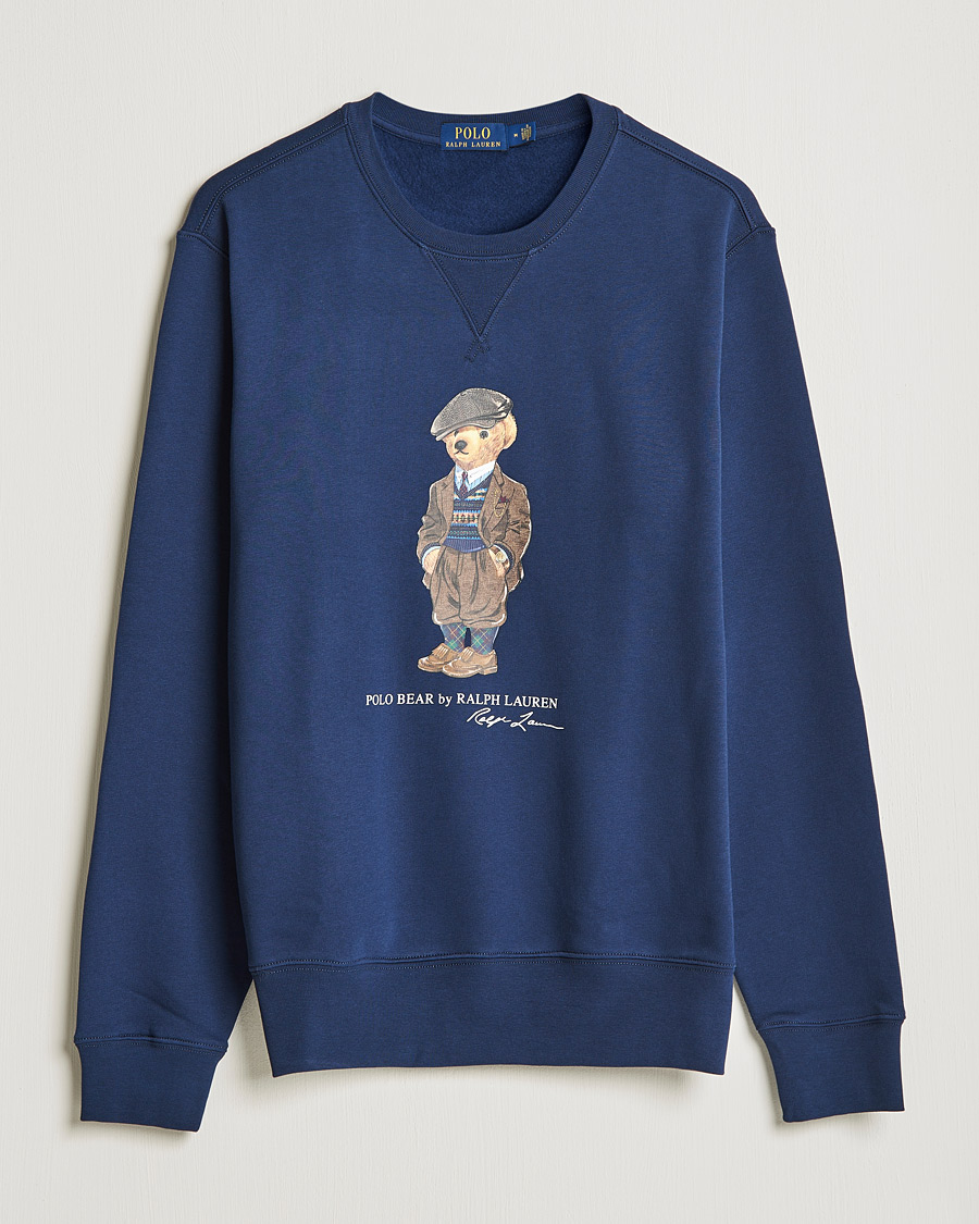 Homme | Pulls Et Tricots | Polo Ralph Lauren | Printed Denim Bear Sweatshirt Newport Navy