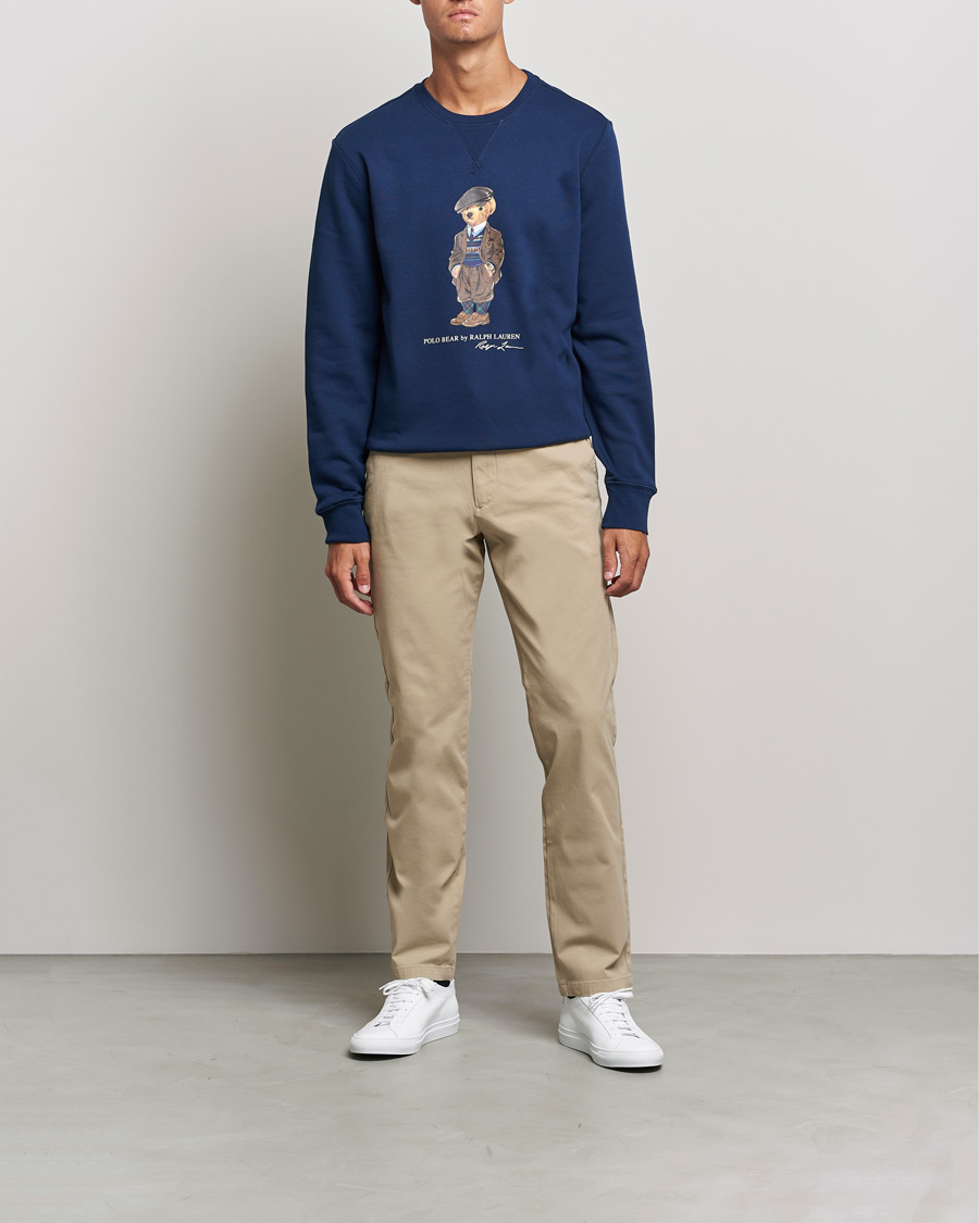 Homme | Pulls Et Tricots | Polo Ralph Lauren | Printed Denim Bear Sweatshirt Newport Navy