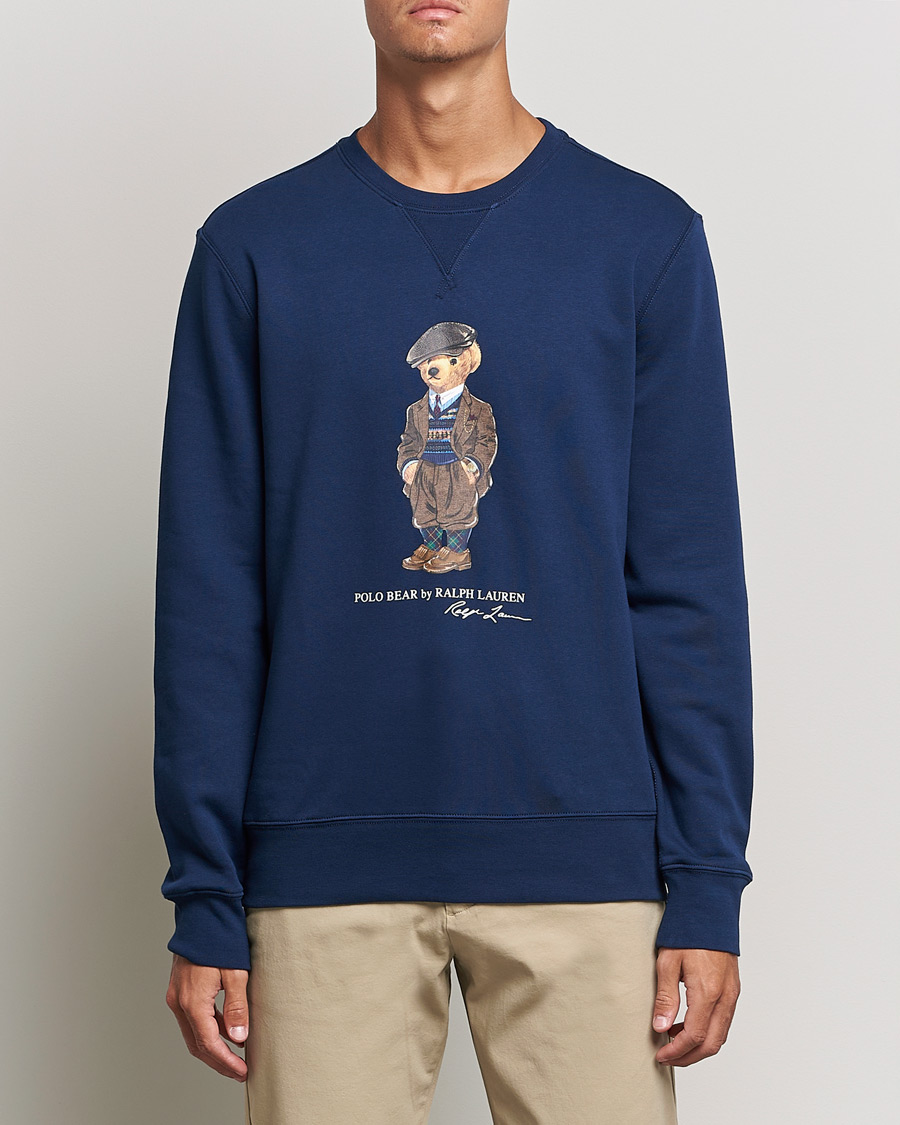 Homme | Pulls Et Tricots | Polo Ralph Lauren | Printed Denim Bear Sweatshirt Newport Navy
