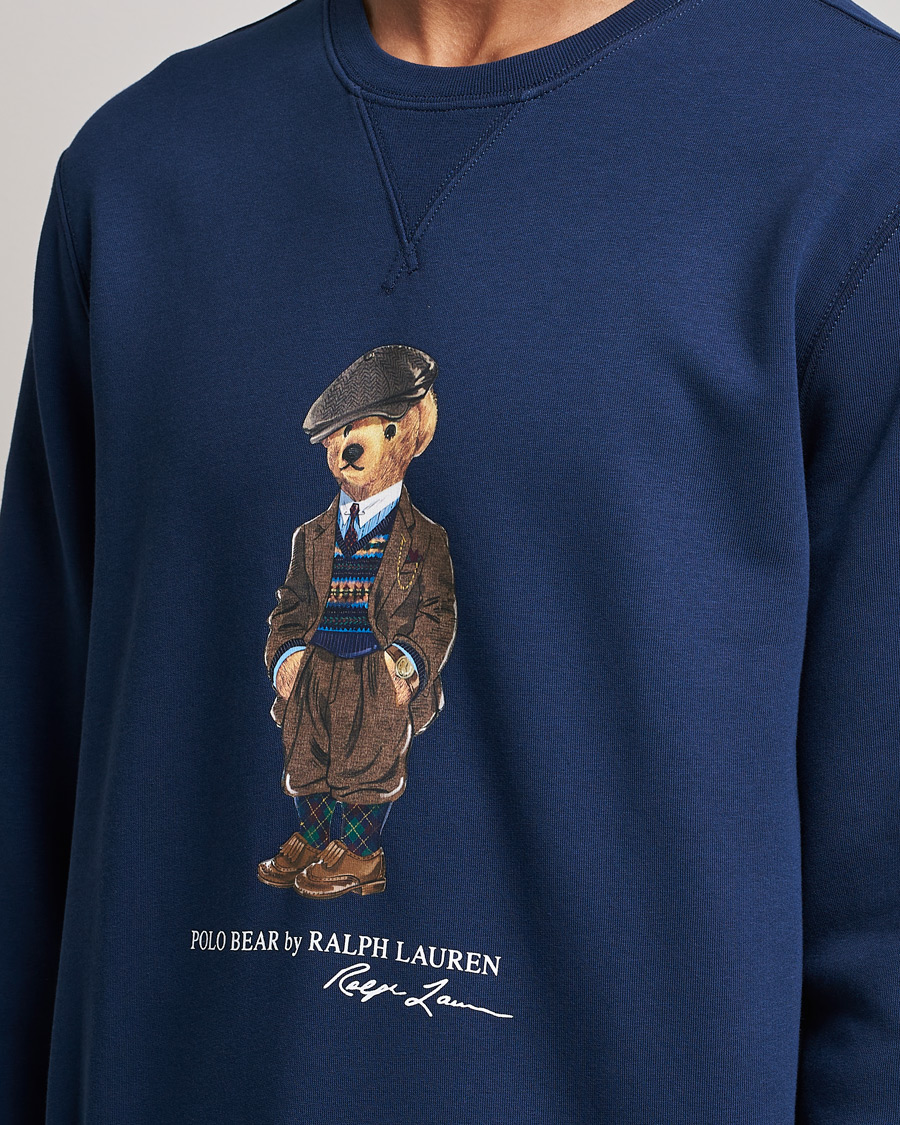 Homme | Pulls Et Tricots | Polo Ralph Lauren | Printed Denim Bear Sweatshirt Newport Navy