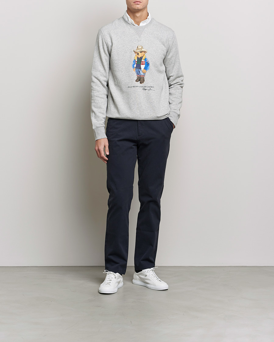 Homme | Pulls Et Tricots | Polo Ralph Lauren | Printed Denim Bear Sweatshirt Andover Heather