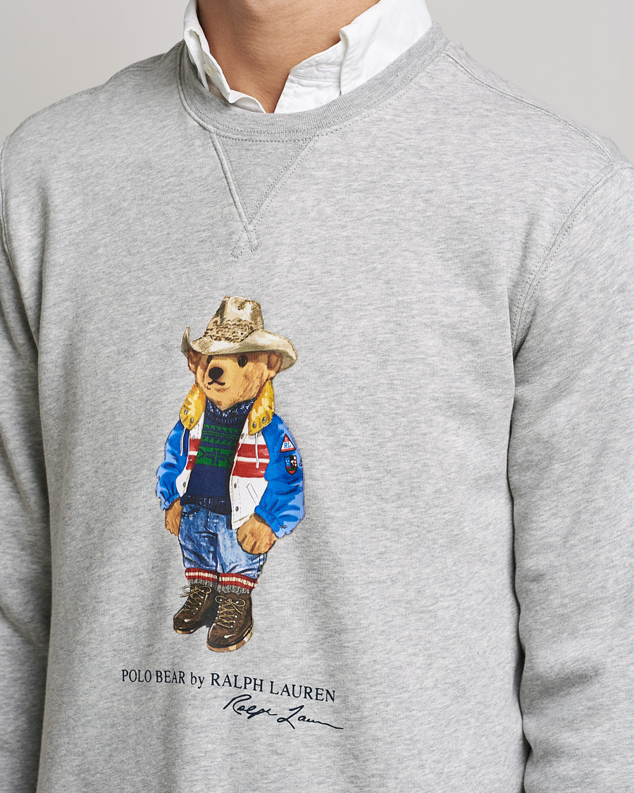 Homme | Pulls Et Tricots | Polo Ralph Lauren | Printed Denim Bear Sweatshirt Andover Heather