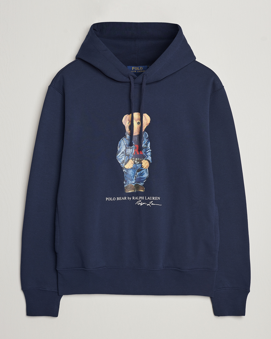 Homme | Pulls Et Tricots | Polo Ralph Lauren | Printed Denim Bear Hoodie Cruise Navy