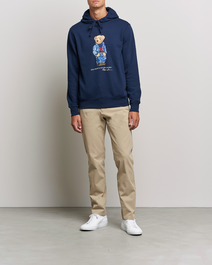 Homme | Pulls Et Tricots | Polo Ralph Lauren | Printed Denim Bear Hoodie Cruise Navy